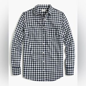 Blue and White Gingham lightweight cotton shirt in signature fit